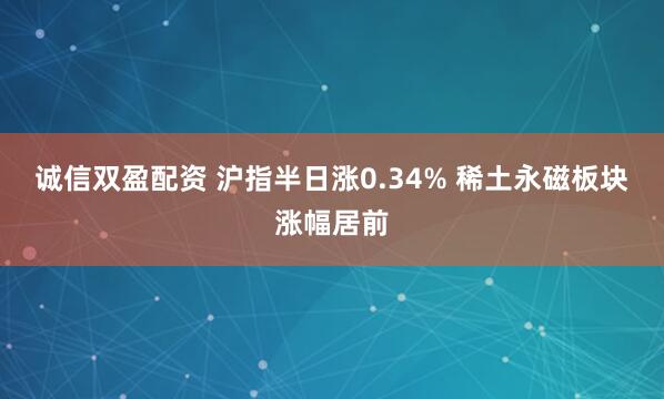 诚信双盈配资 沪指半日涨0.34% 稀土永磁板块涨幅居前