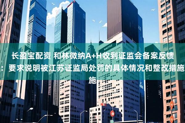 长盈宝配资 和林微纳A+H收到证监会备案反馈：要求说明被江苏证监局处罚的具体情况和整改措施